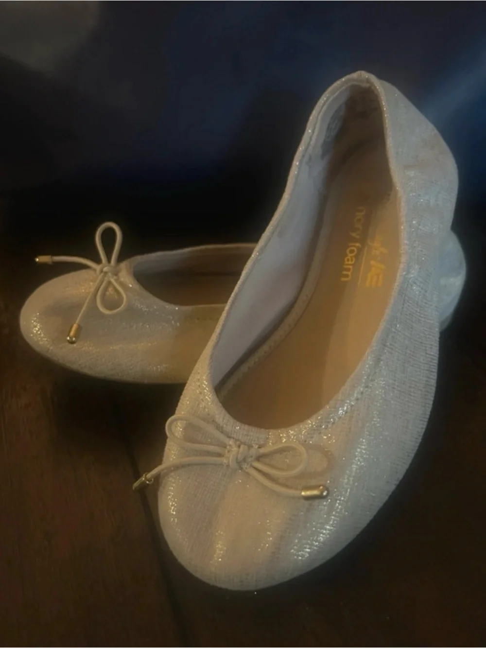 American Eagle Outfitters Girls Light Pink Glitter Ballet Flats
